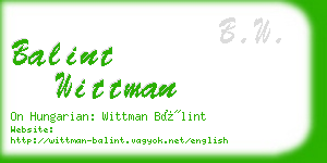 balint wittman business card